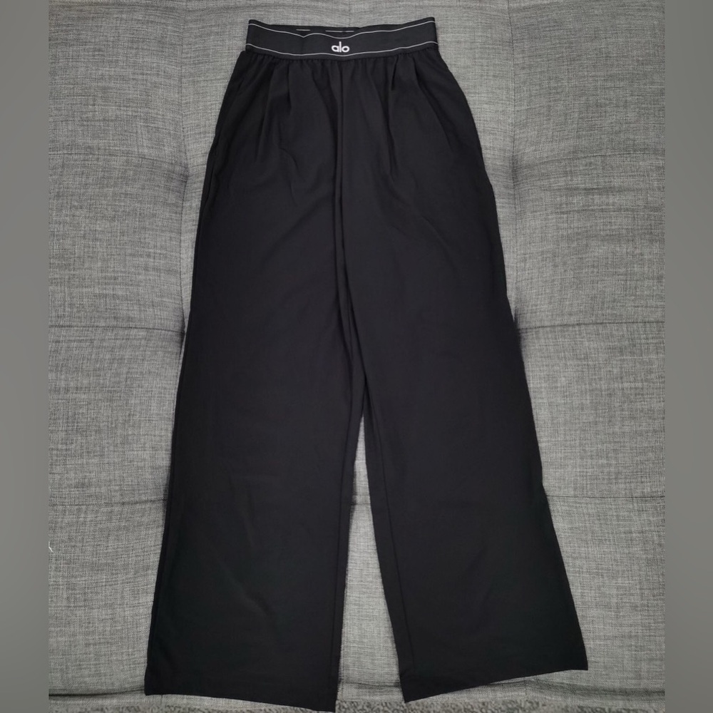 ALO Yoga Black Wide-Leg Trousers